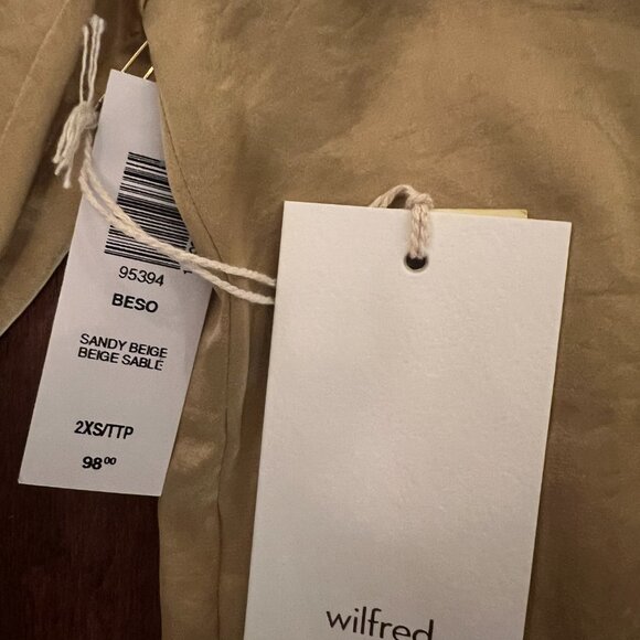 🚨CLEARANCE! HP!⭐️ NWT Aritzia Wilfred BESO Top in Gold/Light Birch - XXS - Picture 5 of 6